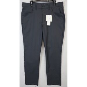 Calvin Klein Infinite Flex Waist Forged Iron Pants Gray Size 36x32 Slim Fit New